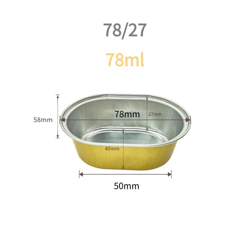 Tojás alakú sütemény forma alumíniumfóliából, sütéshez és desszertekhez; magas hőmérsékletre ellenálló; mikrohullámú sütőben és légsütőben is használható
