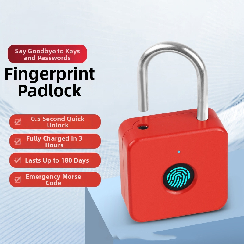 Išmanusis piršto atspaudų užraktas PL-P6 lagaminams ir spintelėms — 10 įrašytų piršto atspaudų, daugiau nei 50 atrakinimų, 0,5 s nuskaitymas, DC maitinimas