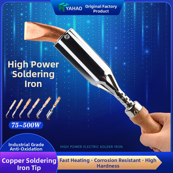 Električna lemilica s drvenom drškom, Yahao, 220V, ručni način rada, za lemljenje ili lemilnu stanicu