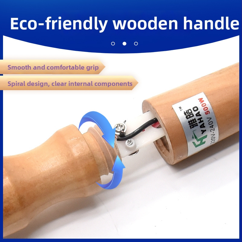 Električna lemilica s drvenom drškom, Yahao, 220V, ručni način rada, za lemljenje ili lemilnu stanicu