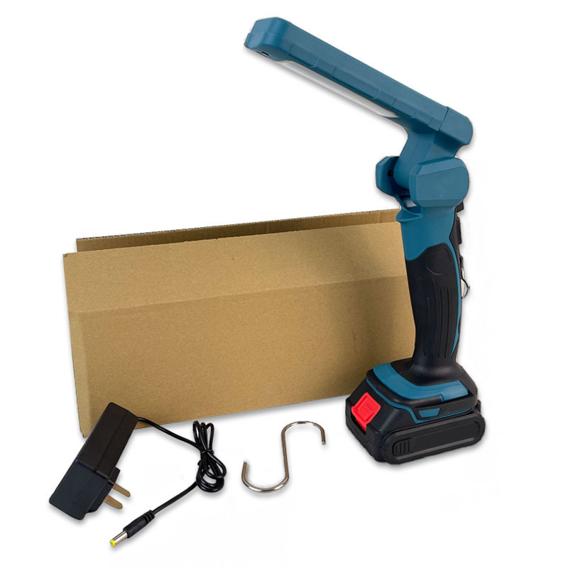 Makita-stil LED radna svjetiljka, sklopna, baterija, 20W, 360° rotacija, uključen punjač