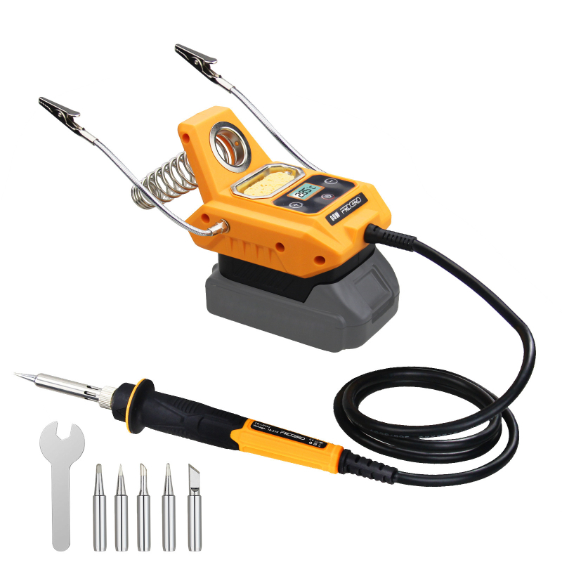 Stație de lipit reîncărcabilă, fără fir, cu clips de asistență pentru lipit și suport de reparații, 20V, 410 g