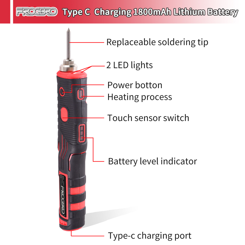 Fier de lipit profesional, fără fir, reîncărcabil, instrument de sudură, portabil pentru uz casnic și în exterior (Brand: Sailing; Sursă de alimentare: Baterie; Tip: Fier de lipit; Utilizare: Sudare; Reîncărcabil)