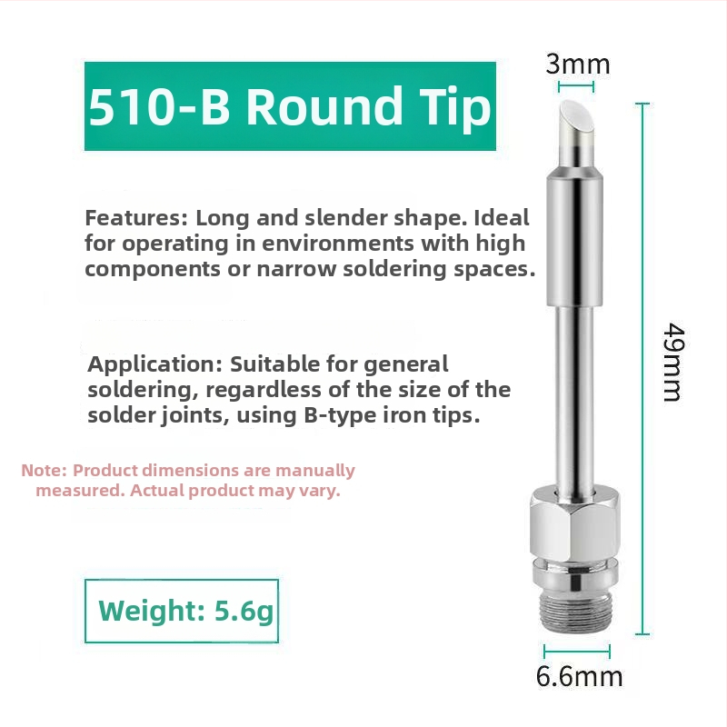 Άκρη συγκόλλησης με διεπαφή 510, καθολική, συμβατή USB, χωρίς μόλυβδο, στρογγυλή κεφαλή, εξάρτημα