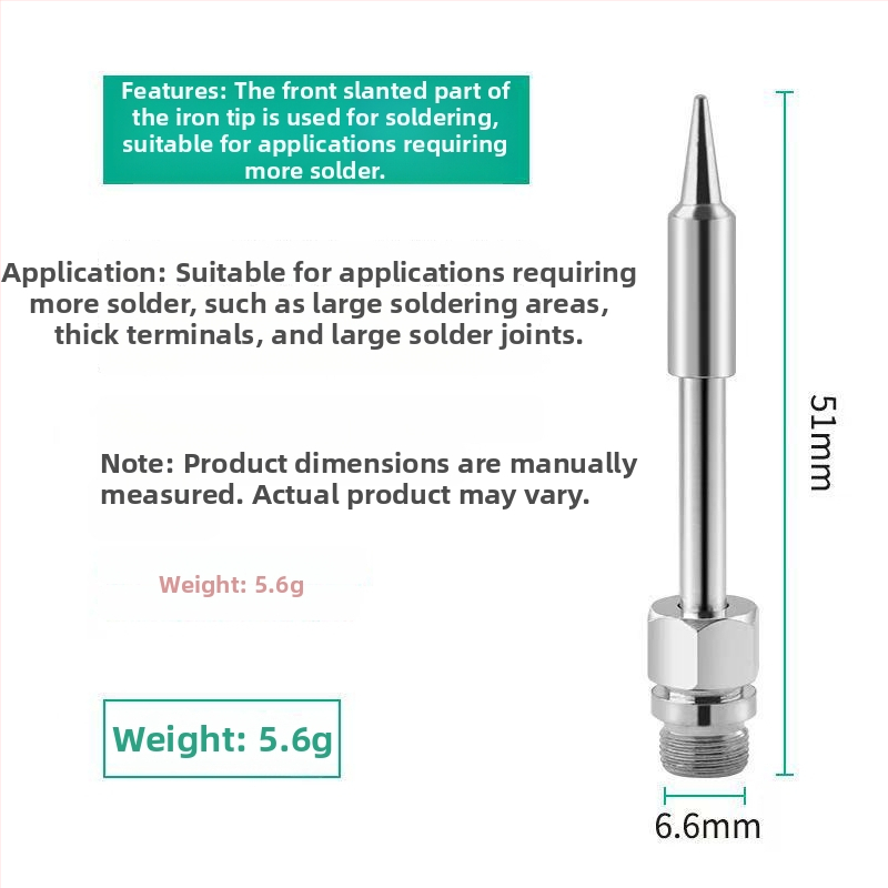 Άκρη συγκόλλησης με διεπαφή 510, καθολική, συμβατή USB, χωρίς μόλυβδο, στρογγυλή κεφαλή, εξάρτημα