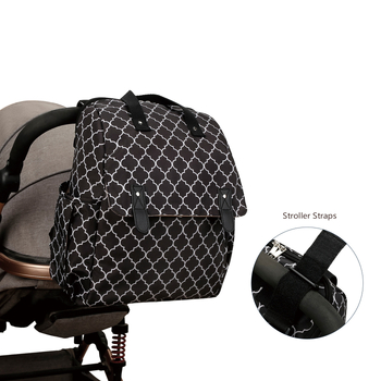 Geantă pentru mamă și bebeluș - model geometric, material poliester, căptușeală poliester, respirabil și izolație, toamna 2024