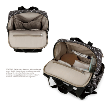 Geantă pentru mamă și bebeluș - model geometric, material poliester, căptușeală poliester, respirabil și izolație, toamna 2024