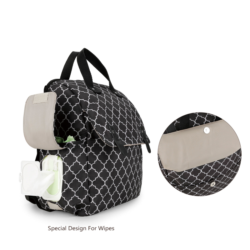 Geantă pentru mamă și bebeluș - model geometric, material poliester, căptușeală poliester, respirabil și izolație, toamna 2024