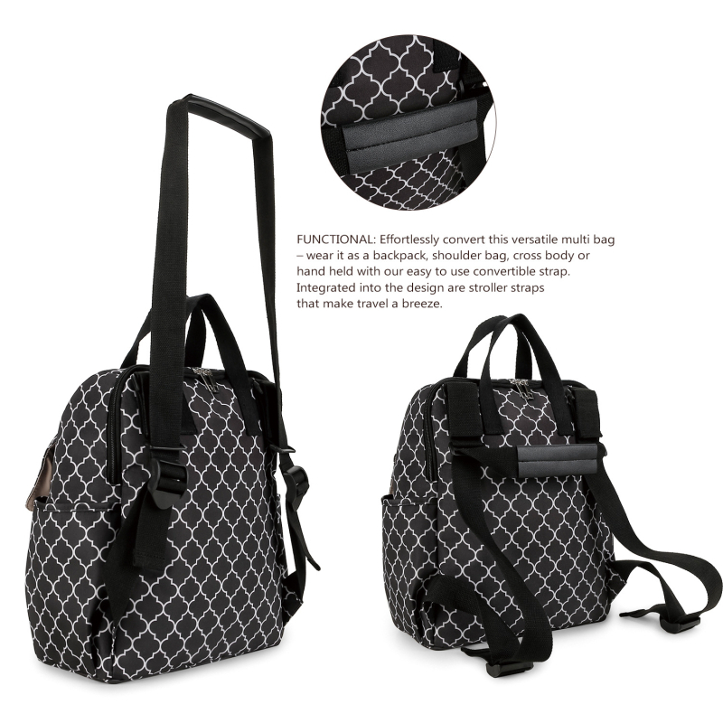 Geantă pentru mamă și bebeluș - model geometric, material poliester, căptușeală poliester, respirabil și izolație, toamna 2024