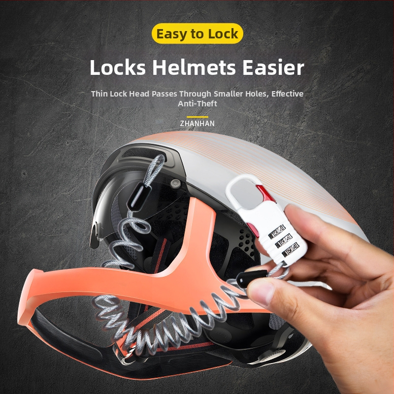 Zámok proti krádeži na batožinu so vysúvateľným oceľovým káblom a zámkom s heslom, model 510s, materiál zinková zliatina, hrúbka zámky 2,5 mm, vhodný pre batožinu, batoh, bicykel a prilbu