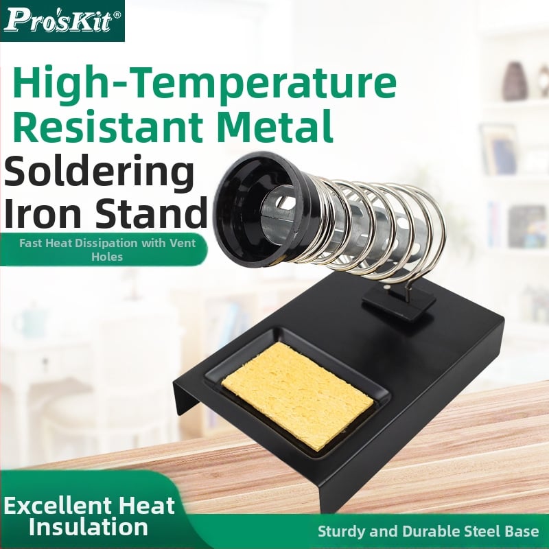 Stalak za lemilicu – potpuno metalni, nehrđajući čelik, promjer otvora > 20 mm, Pro’skit, za električne lemilice