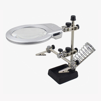 Lupa LED cu suport tip clips, pliabil, clemă auxiliară pentru lipit, aparat cu trei mâini