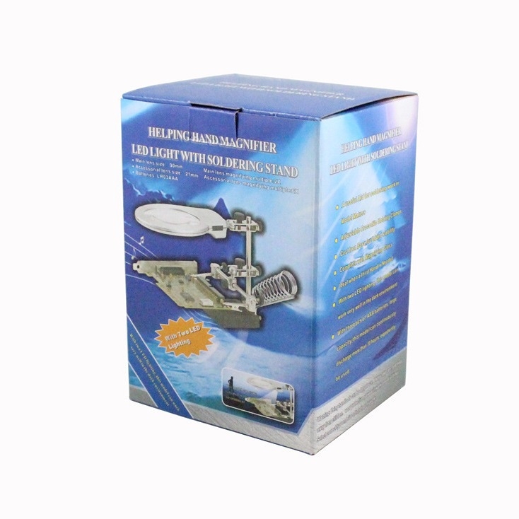 Lupa LED cu suport tip clips, pliabil, clemă auxiliară pentru lipit, aparat cu trei mâini