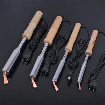 Elektrické spájacie pero s vonkajším vykurovaním, zahnutý plochý hrot, drevená rukoväť, 75W/150W, 220V na zváranie