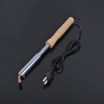 Elektrické spájacie pero s vonkajším vykurovaním, zahnutý plochý hrot, drevená rukoväť, 75W/150W, 220V na zváranie