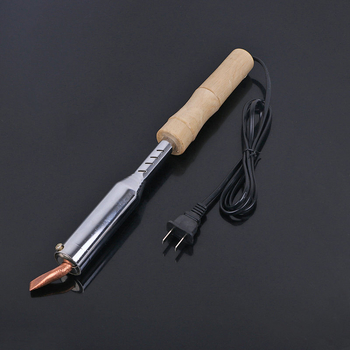 Elektrické spájacie pero s vonkajším vykurovaním, zahnutý plochý hrot, drevená rukoväť, 75W/150W, 220V na zváranie