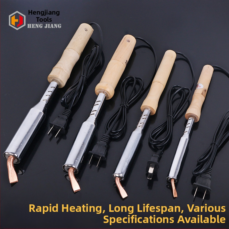 Elektrické spájacie pero s vonkajším vykurovaním, zahnutý plochý hrot, drevená rukoväť, 75W/150W, 220V na zváranie