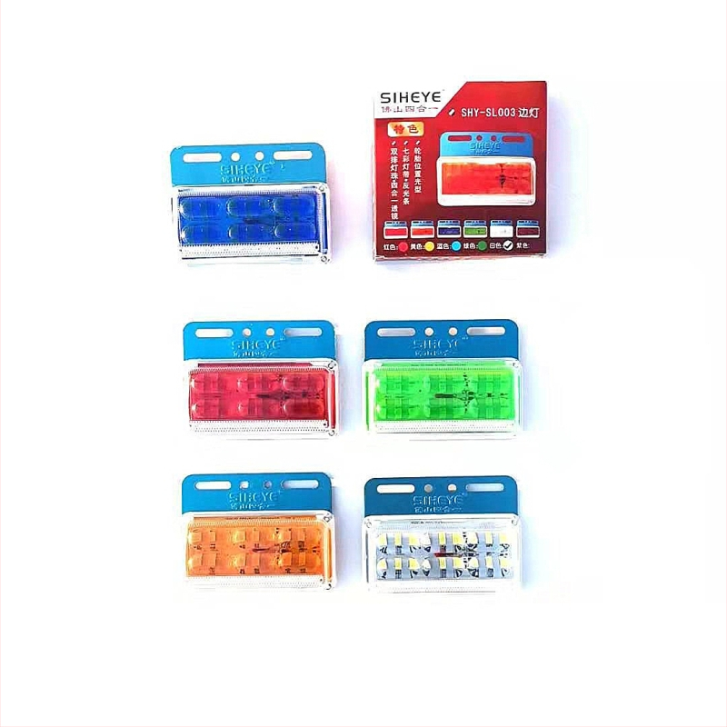 LED kravas automašīnas sānu gaisma četrās vienās ar augstuma un platuma indikatoriem, dzelzs korpuss, Hongfei