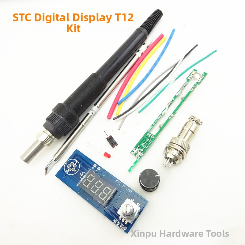 SANDLW T12 stanica na spájkovanie s digitálnym displejom – DIY súprava na spájkovanie, 12–24V DC pre elektronické spájkovanie