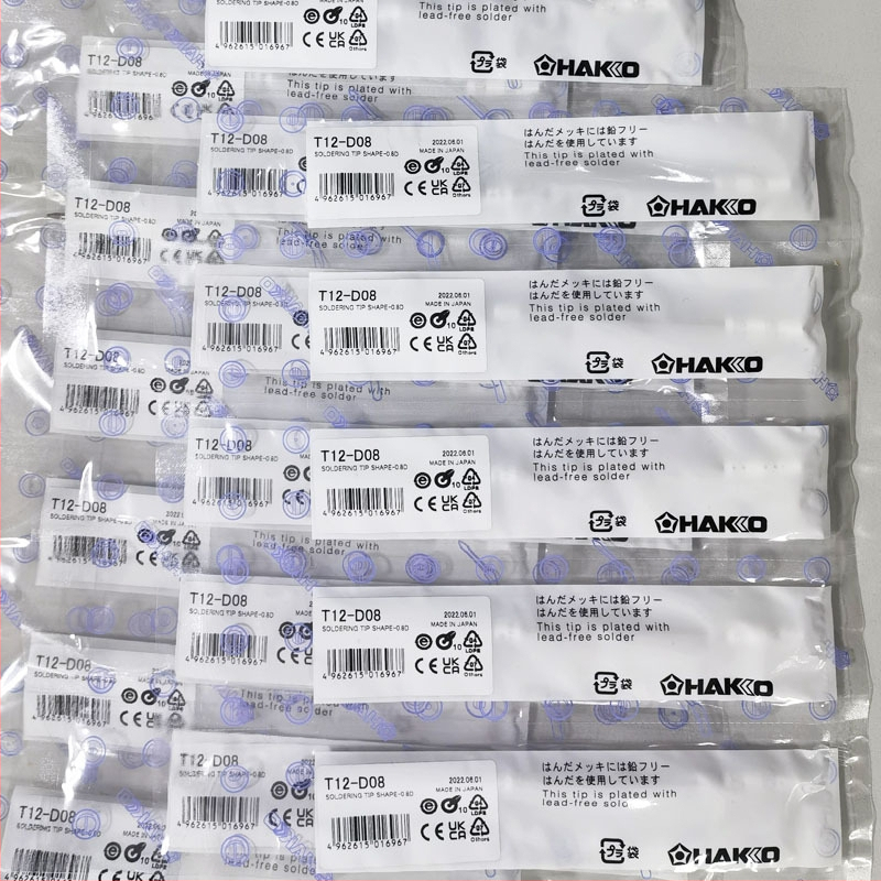 HAKKO lodēšanas gali — taisns gals, standarta garums, sērija T12-D08 12 16 24 D4 DL32 52