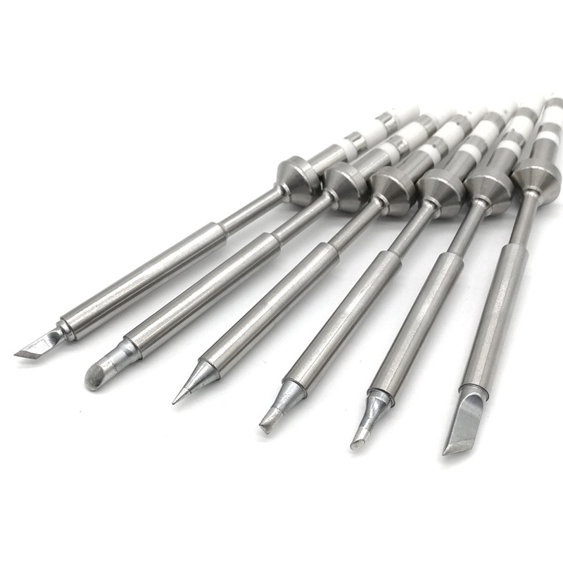 TS100-kompatibilis forrasztóhegy – 105 mm hosszú hegy, különböző formák: kés, hegyes, lapátos, patkó alakú