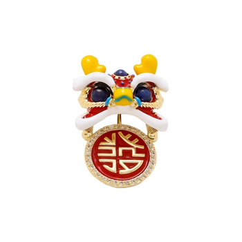 Broš: Sretan lav, kineski vjetar stil, cinkov spoj, premaz kapljama ulja, unisex dekorativni pin