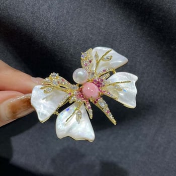 Bakrena broš s cirkonijem, životinjski oblik, mikro postavljanje, dekorativna i vjenčana, sladak stil