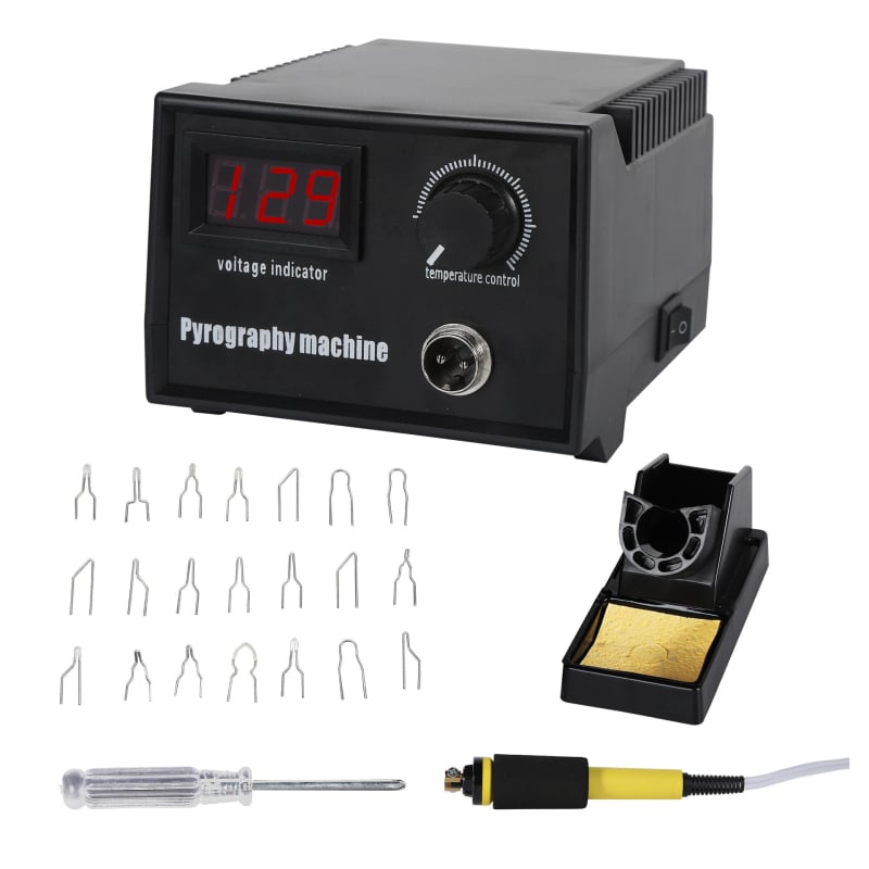 Slightly hőmérséklet-szabályozható pyrográfia gép eszközkészlettel tökfa deszkákhoz — elektromos melegítő toll