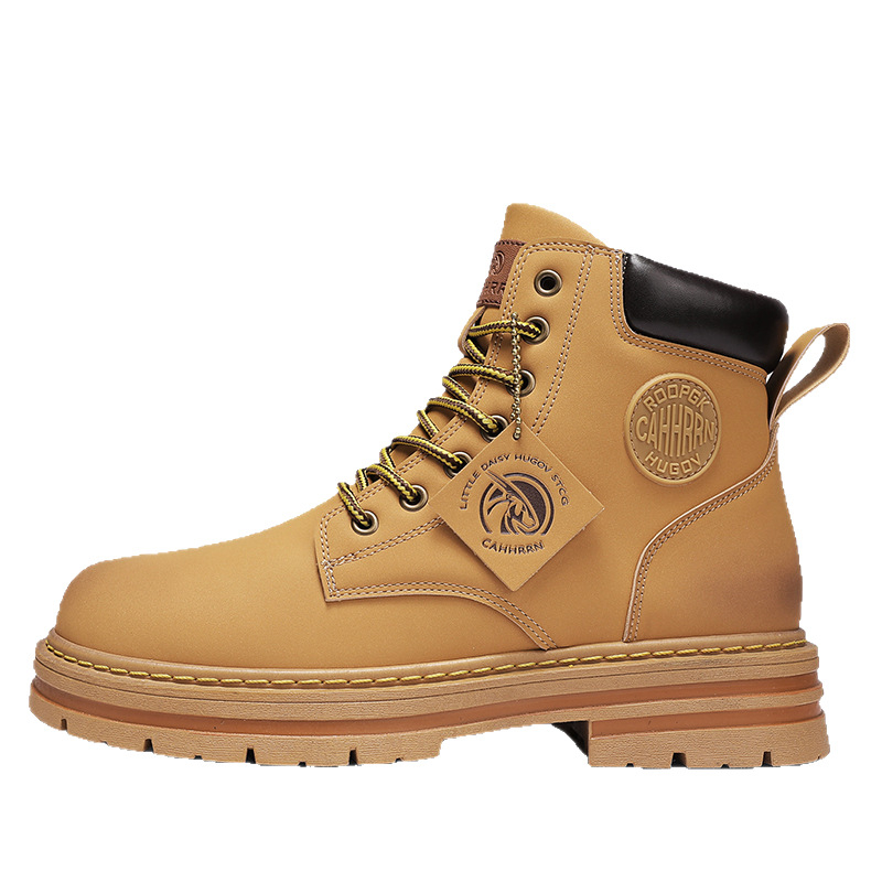 Мартин ботуши с флис подплата за мъже, PU горна част, замшено покритие, гумирана подметка, дишаща мрежеста подплата