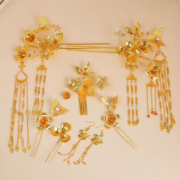 Vjenčana ukosnica za kosu s resicama, kineskog stila, motiv zmaja i feniksa, na skladištu, ljetno izdanje 2021