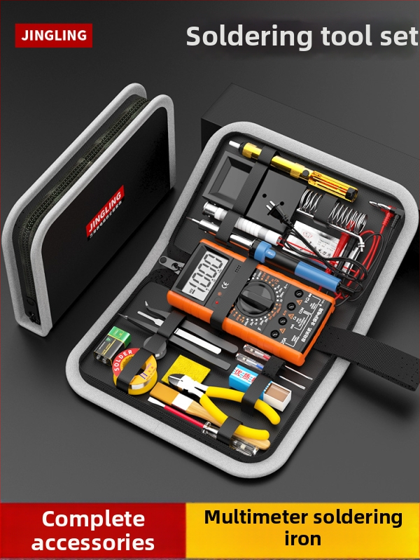 Profesionálny set na elektronické opravy so spájkovacím zariadením v sade nástrojov so stályou teplotou, pre domáce a študentské použitie