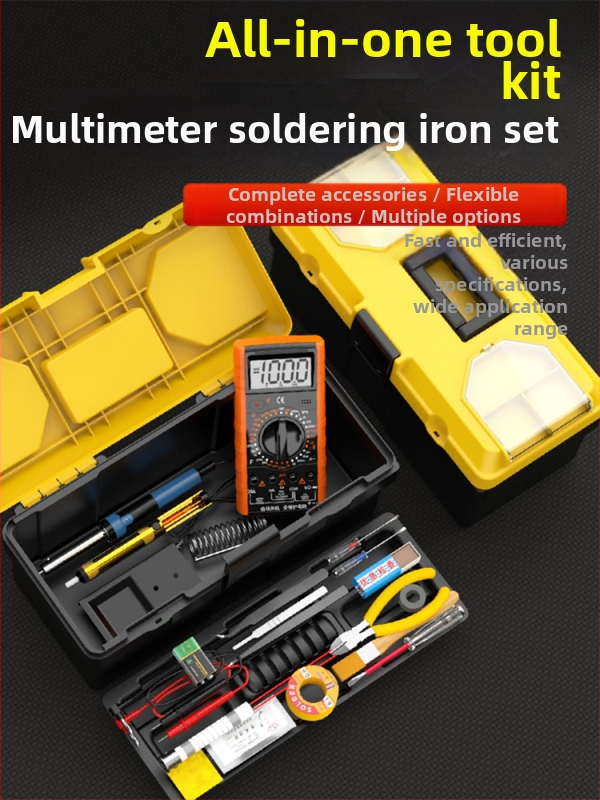 Profesionálny set na elektronické opravy so spájkovacím zariadením v sade nástrojov so stályou teplotou, pre domáce a študentské použitie