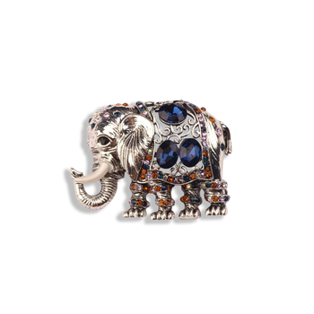 Broš - Vintage slon, legura, dijamantno završno premaz, unisex