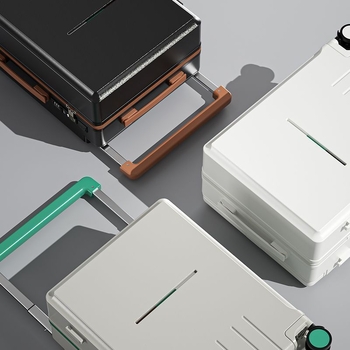 Kufor ABS materijala sa zipom, univerzalni kotači, antibakterijski, punjač i držač za telefon