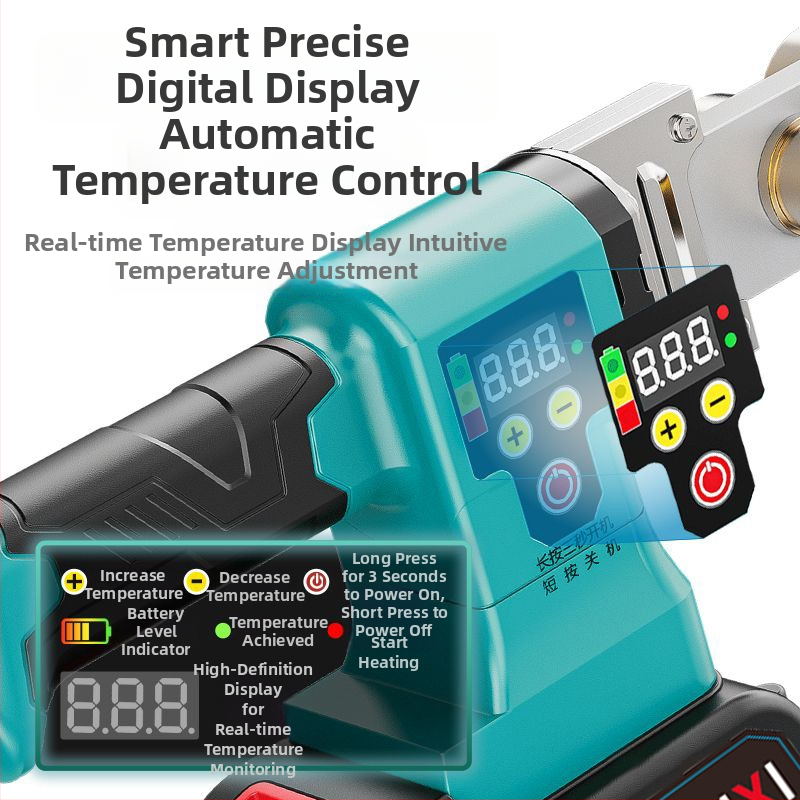 Bezvadu uzlādes karstā kušanas metināšanas iekārta PPR ūdensvadu caurulēm, 12A, 280W, mājsaimniecības plastmasas metināšanas instruments