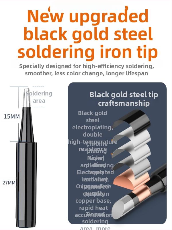 Elektriskais lodāmurs mājsaimniecības lietošanai – profesionālais komplekts ar maināmiem galiem un hromētu galvu