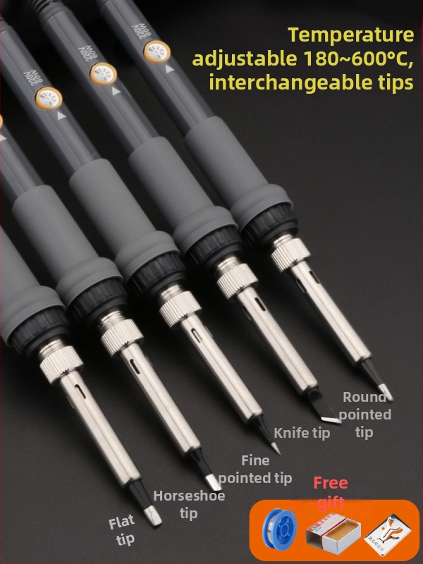 Elektrinis litavimo įrankis namų naudojimui – profesionalus rinkinys su keičiamomis antgalėmis ir chromuota galvute