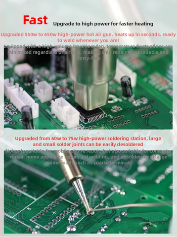 Dve į vieną karšto oro remonto stotis 8586D – didelė galia, pastovi temperatūra