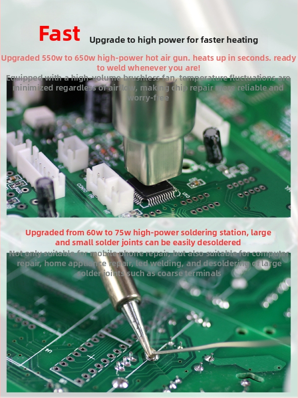 Dve į vieną karšto oro remonto stotis 8586D – didelė galia, pastovi temperatūra