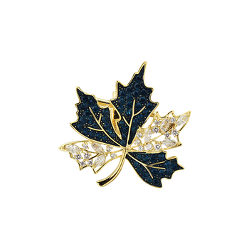 Metalna broš s oblikom lišća, dijamantna obrada, Name Ba, za žene