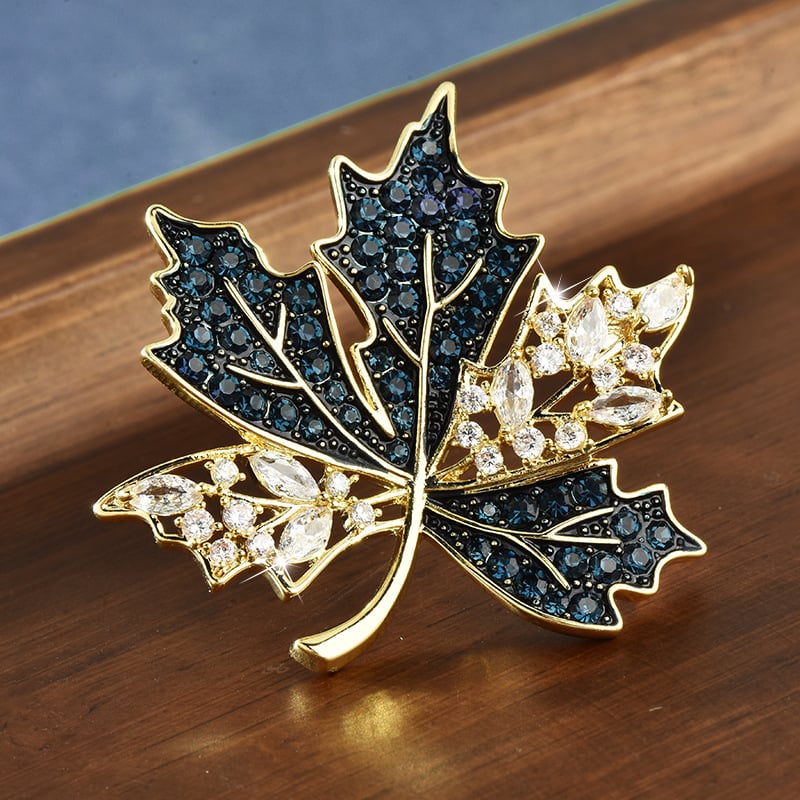 Metalna broš s oblikom lišća, dijamantna obrada, Name Ba, za žene