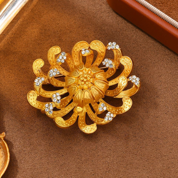 Vintage cvjetna broš – cinkova Legura, elektroplatirano, 3D metalni cvijet, dvostruka namjena vjenčani dodatak