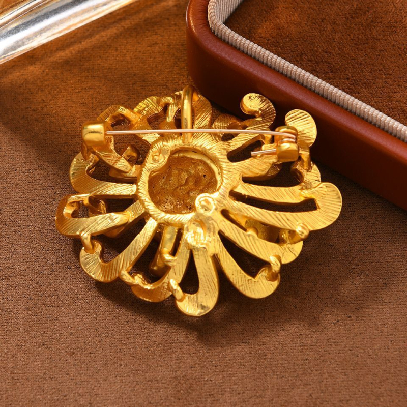 Vintage cvjetna broš – cinkova Legura, elektroplatirano, 3D metalni cvijet, dvostruka namjena vjenčani dodatak