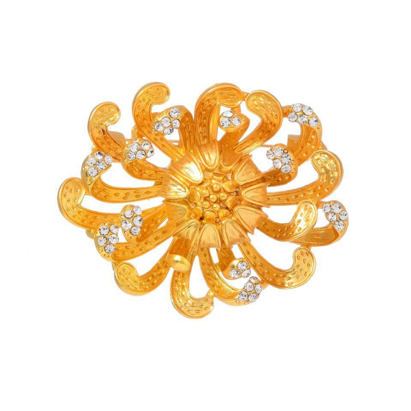 Vintage cvjetna broš – cinkova Legura, elektroplatirano, 3D metalni cvijet, dvostruka namjena vjenčani dodatak