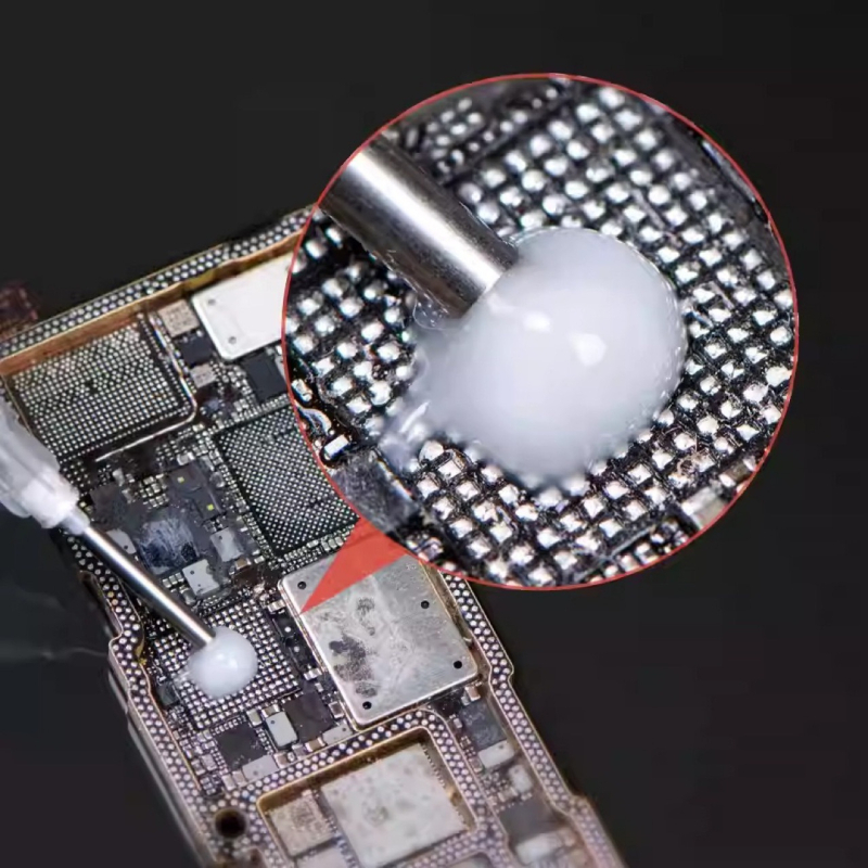 Ycs halogeno neturintis fluksas mobiliesiems telefonams remontui — be valymo