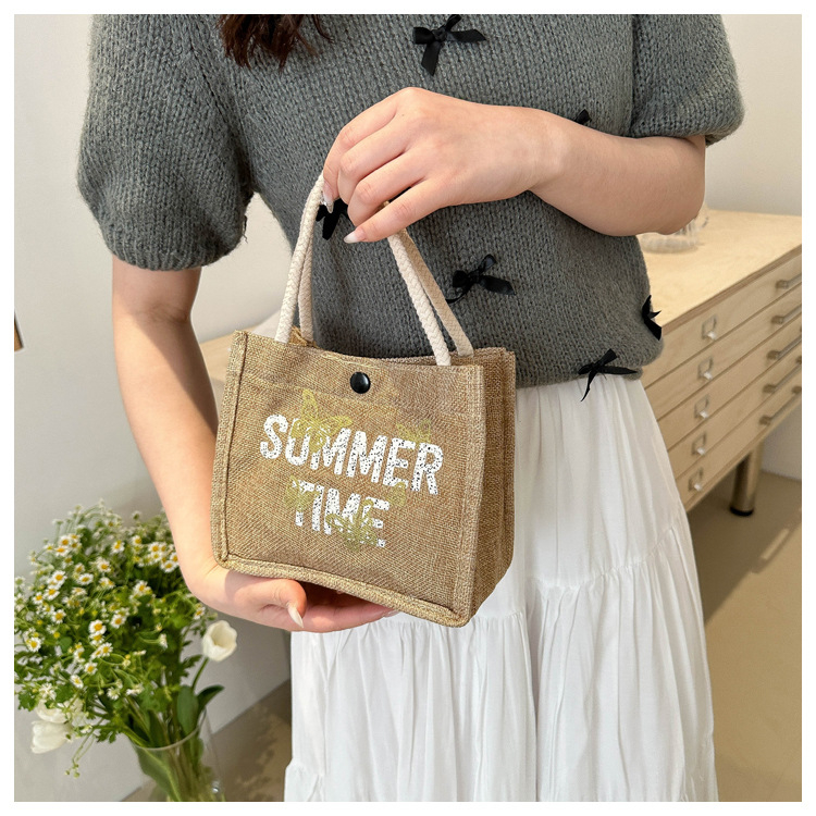 Geantă de mână din in, cu căptușeală de cânepă, formă dreptunghiulară, buzunar deschis, ideală pentru călătorii de agrement (in; căptușire din cânepă; formă dreptunghiulară; buzunar deschis; călătorii de agrement)