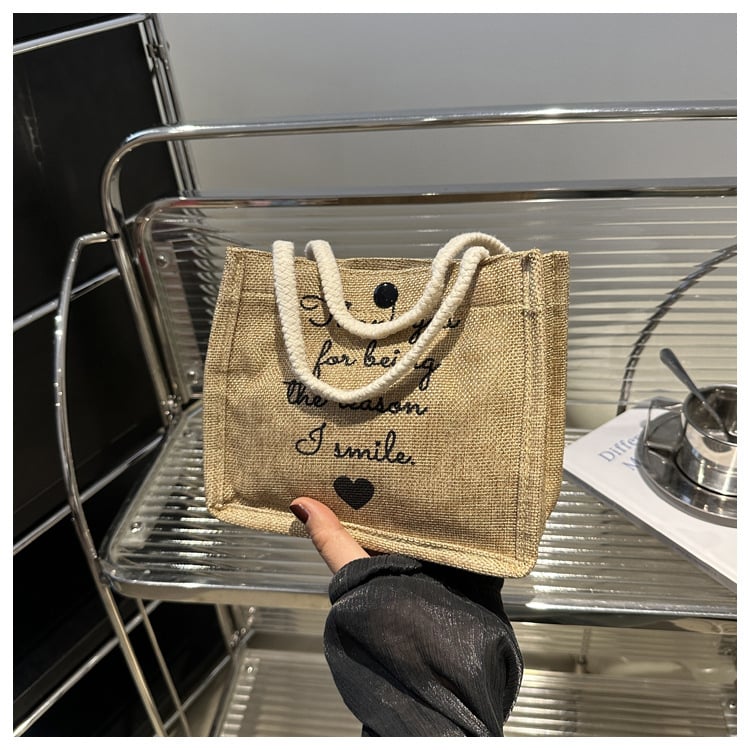 Geantă de mână din in, cu căptușeală de cânepă, formă dreptunghiulară, buzunar deschis, ideală pentru călătorii de agrement (in; căptușire din cânepă; formă dreptunghiulară; buzunar deschis; călătorii de agrement)