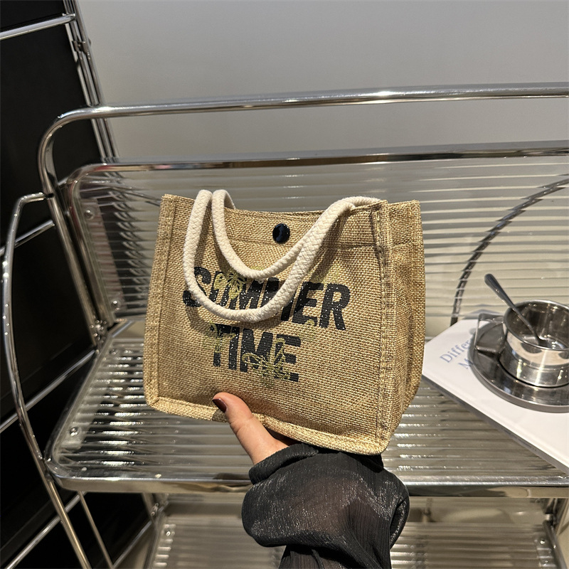 Geantă de mână din in, cu căptușeală de cânepă, formă dreptunghiulară, buzunar deschis, ideală pentru călătorii de agrement (in; căptușire din cânepă; formă dreptunghiulară; buzunar deschis; călătorii de agrement)