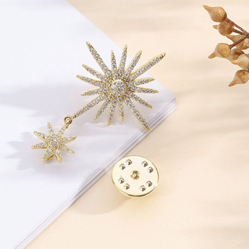 Ženska broš za sako – bakrena podloga, mikro ugrađeni cirkoni, elektroplatiranje; dekorativna i fiksirajuća za sako