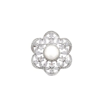 Broš s cvijetom u korejskom stilu, bakrena, marka Huili, elektroplatiranje, dekorativno, anti-refleksno